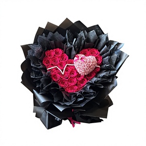 Coffret Cadeau Bouquet de Roses Éternelles ECG Cœur 26 pièces – Fleur Éternelle pour la Saint-Valentin, Cadeau de Déclaration pour Petite Amie - Product Image 1