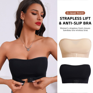 <span class=keywords><strong>Reggiseno</strong></span> a <span class=keywords><strong>fascia</strong></span> senza ferretto da donna, senza spalline, push-up, antiscivolo, modellante; un bustier modellante che solleva e rassoda - Product Image 1