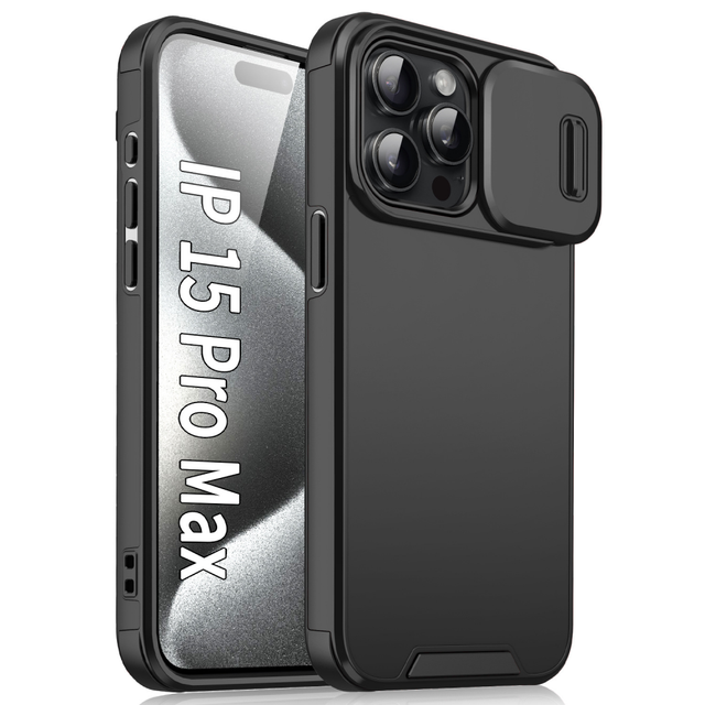Laudtec Slide Camera Cover for iPhone 18 17 16 Pro Max Armor Shockproof Dual LayerMagnetic Protective Back Phone Shell