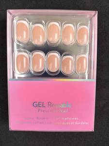 32 pièces/ensemble, faux ongles courts en gel souple, marque privée FS124, vente en gros, haute qualité, faux ongles français faits à la main, à presser - Product Image 4