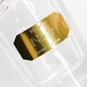 Logotipo escovado personalizado Em Relevo Alumínio Adesivo Metal Nome Placa Vinho Perfume Garrafa Etiqueta