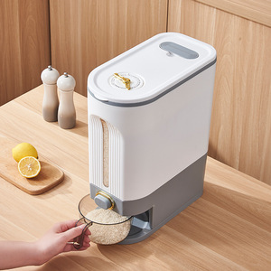 Rice Storage Container Sealed Insect Proof Moisture Proof Press Type Kitchen Grain <b>Box</b> Rectangle Gray <b>Small</b> Large - Product Image 4