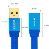 Câble d'extension USB 3.0 mâle-femelle, transfert de données haute vitesse, câble plat pour ordinateur, clé USB, souris, clavier, ordinateur portable