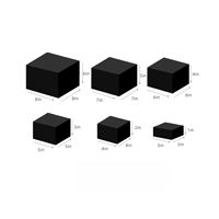 Présentoir noir pour buffet, traiteur, desserts, bijoux, objets de collection – Boîtes acryliques emboîtables en forme de cube avec fonds creux