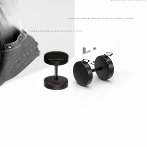 Boucles d'oreilles à clous en acier, style barbell, rondes, géométriques, unisexes, pour un usage quotidien, de 3 mm à 14 mm - Product Image 1