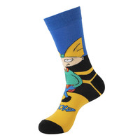 Vente en gros personnalisée Fashion Cotton Cartoon Crew Socks Printed Happy Funny Socks For Men Women Unisex