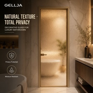 GELLJA - Puertas de Ducha Modernas de Aleación de Aluminio para Villas, Vidrio Templado, Marco Extremadamente Delgado, <span class=keywords><strong>Puerta</strong></span> Interior Abatible, Puertas Impermeables - Product Image 5