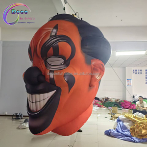Globo inflable publicitario suspendido de 3 metros <span class=keywords><strong>con</strong></span> cabeza de payaso naranja - Product Image 4