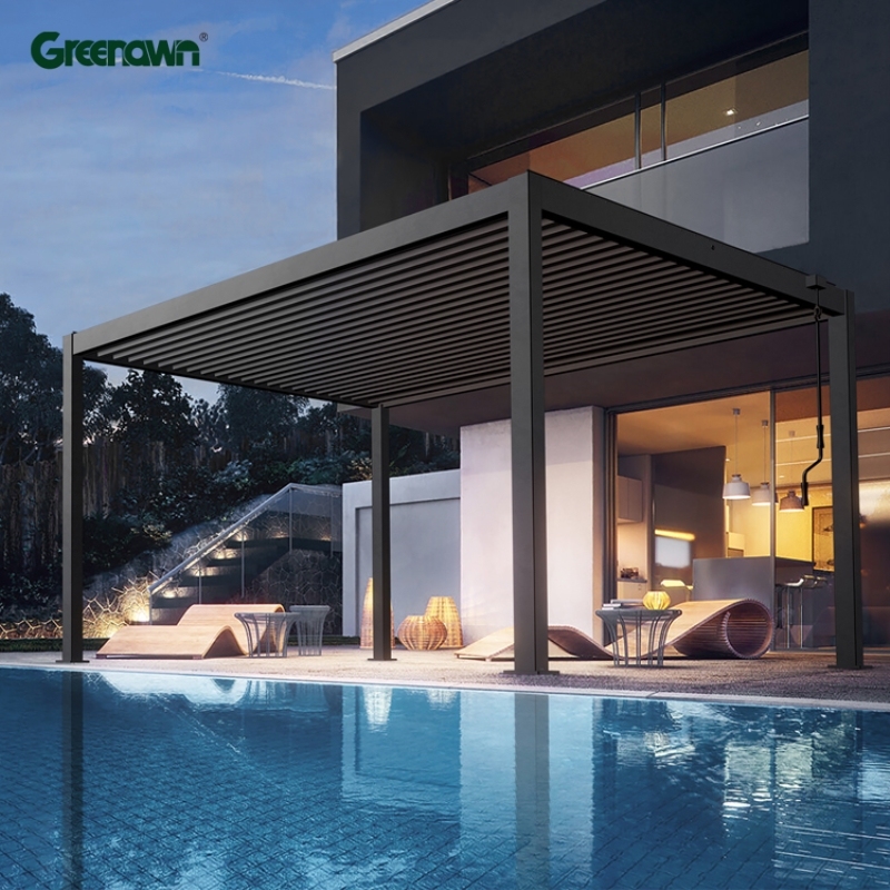Eco Friendly Garden Sunshade Motorized Pergola