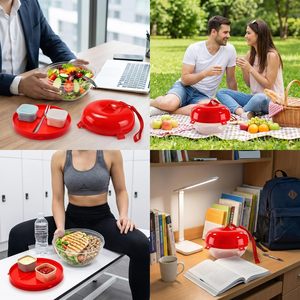 BPA-Free Plastic Salad Bowl with Lid Durable Lightweight Mixing Bowl for Fruits and Vegetables Kitchen and Picnic - Product Image 4