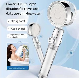 Nouveau Style bouton d'eau à guichet unique <span class=keywords><strong>Turbo</strong></span> ventilateur pommeau de douche à main haute <span class=keywords><strong>pression</strong></span> PP coton filtre ABS plastique salle de bain <span class=keywords><strong>robinet</strong></span> coloré - Product Image 2