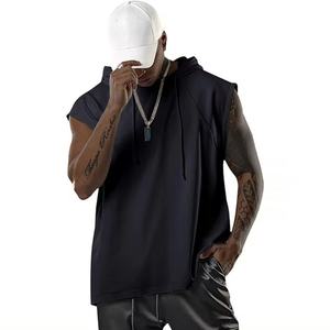 OEM Custom Clothing High Quality <b>Hoodie</b> Supplier Gym Fitness <b>Sleeveless</b> Pullover Cotton Hoodies for <b>Men</b> - Product Image 3