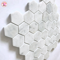 Meilleure vente en gros sur Alibaba, carrelage en pierre naturelle hexagonal, mosaïque en marbre blanc