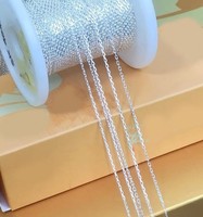 Chaînes de bijoux permanents non finies en argent 925, chaîne en vrac à coupe diamant ovale GP US 1,0 mm 1,2 mm 1,3 mm, vente en gros d'usine