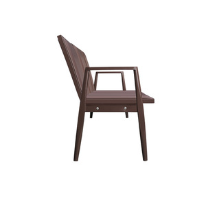 Fauteuil d'attente Yu Min 3 places, canapé de bureau marron foncé avec dossier - Product Image 3