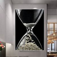 Motivation Art Time est argent toile peintures Dollar en sablier affiches impressions image murale pour bureau étude décor Cuadros