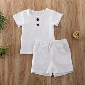 Conjuntos de Ropa de Verano para Niños de 0 a 2 Años, Estilo Coreano, con Botones Delanteros y Tirantes, Pantalones Cortos, 2 Piezas - Product Image 4