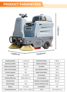 Balayeuse de voirie industrielle électrique compacte pour cour, trottoir et route extérieure - Product Image 3