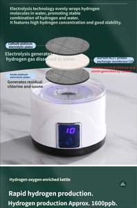 Carafe d'eau hydrogénée électrolytique intelligente SPE PEM 1L 1600ppb - Product Image 4