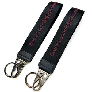 <b>Custom</b> Design Pvc Rubber Keychain Webbing Woven Wrist Lanyard Car <b>Keys</b> Strap Keychains Short Lanyards - Product Image 2