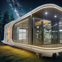 Maison capsule spatiale mobile de luxe moderne de 38 mètres carrés préfabriquée avec balcon Hebei Hangfa Résidence hôtelière en acier vert