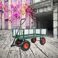 Chariot de jardin robuste à panneaux grillagés, chariot à roues, brouette, 150L, pour aménagement paysager, pépinière, cour, chariot utilitaire OEM