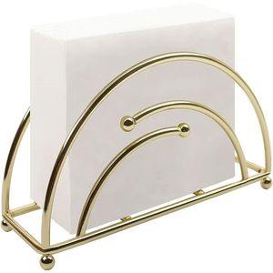 Luxury Gold Leaf Metal Napkin Holder Decorative Tabletop Tissue Organizer Elegant <b>Dining</b> <b>Table</b> Kitchen Countertop Restaurant - Product Image 2