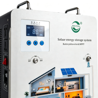Système de stockage d'énergie solaire hybride 0-5 kWh avec batterie au lithium LiFePO4 empilable, onduleur à onde sinusoïdale pure et contrôleur MPPT intégré