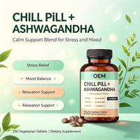 Complément Alimentaire en Comprimés de Complexe d'Ashwagandha Marque Blanche OEM, 250 Unités