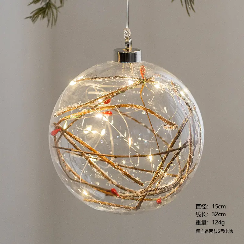 Groothandel Gepersonaliseerde 8Cm Decoratieve Hangende Ornamenten Clear Golden Luxe Kerst Glazen Ballen En Sterren