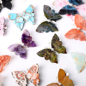 Bán Buôn Thời Trang Pha Lê Đồ Trang Sức Tự Nhiên Chữa Bệnh Đá Pha Lê Bướm Kẹp Tóc Cho Cô Gái - Product Image 5