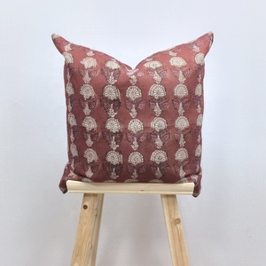 Thiết kế tối hổ phách hoa Poly Linen gối bìa, không thấm nước gỉ Đỏ khối in ngoài trời cushion cover/ - Product Image 2