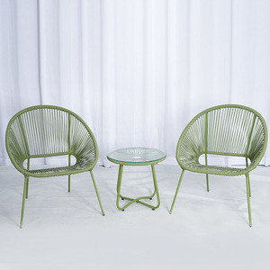 Set <span class=keywords><strong>da</strong></span> <span class=keywords><strong>Giardino</strong></span> Moderno e Leggero in Rattan, Sedia Impilabile Confortevole, Tavolino <span class=keywords><strong>da</strong></span> Caffè, Arredamento <span class=keywords><strong>da</strong></span> Esterno Durevole - Product Image 2