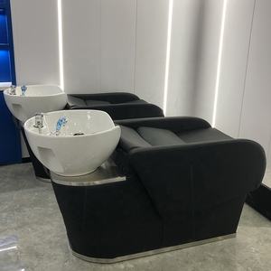 Fabrika toptan ergonomik tasarım <span class=keywords><strong>Salon</strong></span> şampuan istasyonu, <span class=keywords><strong>Salon</strong></span> saç yıkama sandalyeleri, seramik kase ile PU deri şampuan yatak - Product Image 5