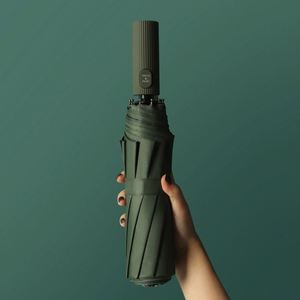 Paraguas Publicitario Automático de Fibra Negra con 10 Varillas, Protección UV, Diseño Reforzado Anti-Tormenta, Mango de Goma, Regalo Empresarial, Grande - Product Image 3