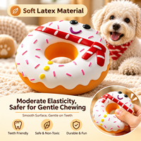 Jouet pour chien en latex naturel en forme de donut, jouet à mâcher mignon, jouet interactif pour l'entraînement des chiots, jouet pour animaux de compagnie
