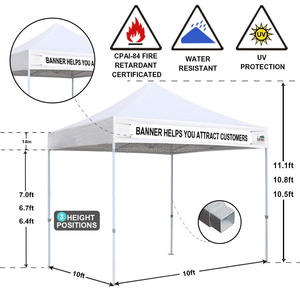Tente <span class=keywords><strong>de</strong></span> réception pliante 3x6m (10x20 pieds) robuste avec parois latérales pour événements, mariages et locations - Product Image 6