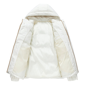 Blouson d'hiver pour homme personnalisé avec logo, col montant, en coton rembourré, graphène, style simple et uni, pour le loisir - Product Image 4