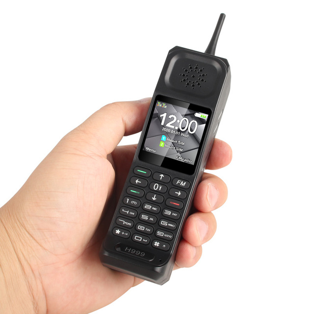 Hoswn H999 Retro Brick Mobile Phone 1.54 Inch Cordless Telephones with Power Bank Function