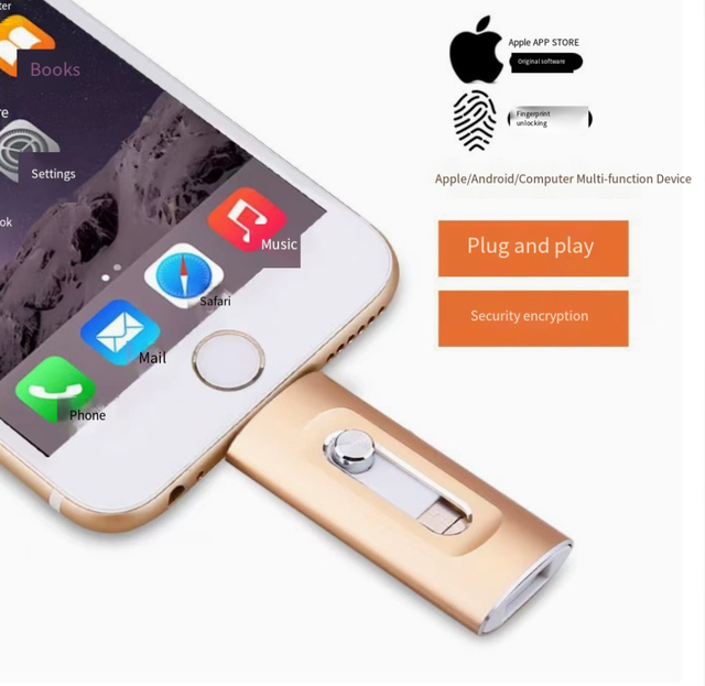 Dual-use USB 3.0 Flash Drive for Mobile Phones and Computers Compatible with for Devices 3-in-1 High-speed
