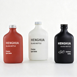 Bottiglie in Vetro <span class=keywords><strong>Bianco</strong></span> di Alta Qualità da 50ml, 100ml, 200ml, 250ml, 350ml, 500ml per Liquori, Caffè Freddo, Whisky, Vodka con Coperchio - Product Image 2