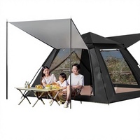 Tente de camping familiale d'extérieur portable, automatique, imperméable, pliable, en tissu Oxford, ultralégère, quatre saisons, 3-4 personnes, une chambre