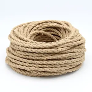 DIY Lighting Twisted Cotton Cable Hemp Rope Braiding Electrical Wire