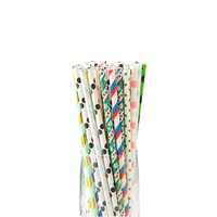 Vente chaude Pailles personnalisées en bois et papier avec logo imprimé motif floral écologiques jetables durables pour le camping et sûres pour les aliments