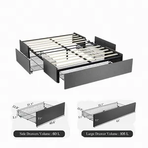 工厂现代平台全特大床软垫双层床框架卧室家具套装大号床带储物