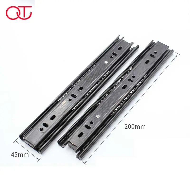 30&35&40&42&45&50मिमी 3फोल्ड सेल्फ-क्लोजिंग चीन निर्माता टेलीस्कोपिक टेबल रेल ट्रैक दराज स्लाइड