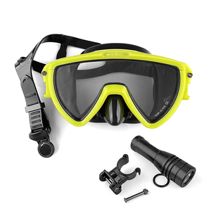 <span class=keywords><strong>Masque</strong></span> de plongée Aloma à lentille unique avec verres en verre trempé, design écologique et étanche, et lampe de plongée - Product Image 2