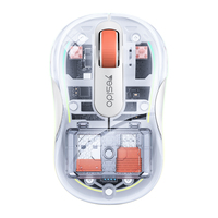 Souris sans fil ultra-légère Yesido Mini, éclairage RGB coloré, esthétique haut de gamme, souris transparente tri-mode KB71