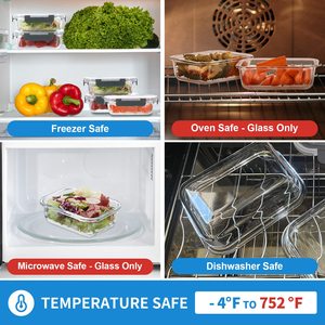 Eco-Friendly 100% BPA-Free Meal Prep Glass Containers with PP Lid Microwave & <b>Freezer</b> Safe Lacquer Techniques - Product Image 4