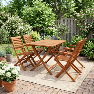 Chaise de jardin pliable en bois d'acacia contemporaine et écologique, idéale pour villa, parc, chambre, cuisine et cour – Vente en gros à prix abordable - Product Image 6